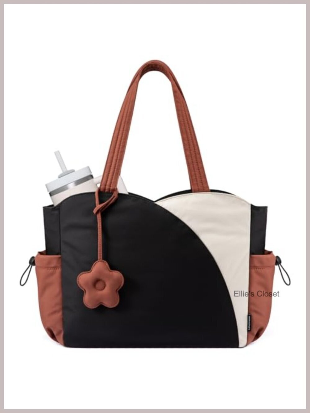 Puffer Tote Bag with Zipper, Machine Washable, Lightweight Work Bag